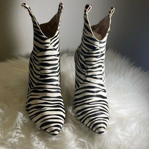 Jessica Simpson Zebra Print Ankle Boots